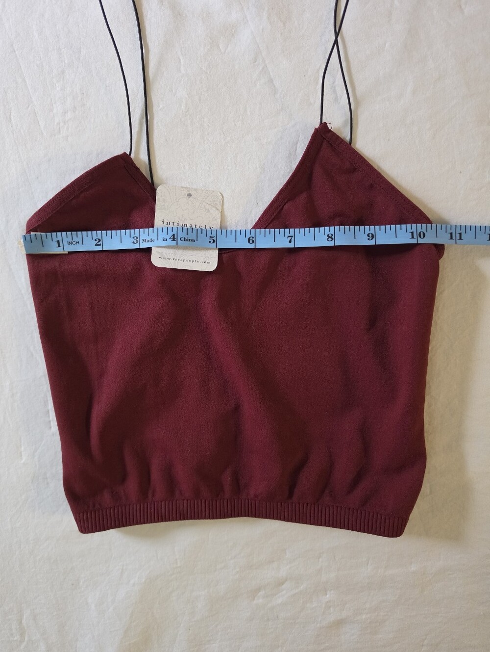 NWT Free People Intimately Seamless Micro Strap Cami Crop Top Wine Red XS/S - Picture 5 of 7